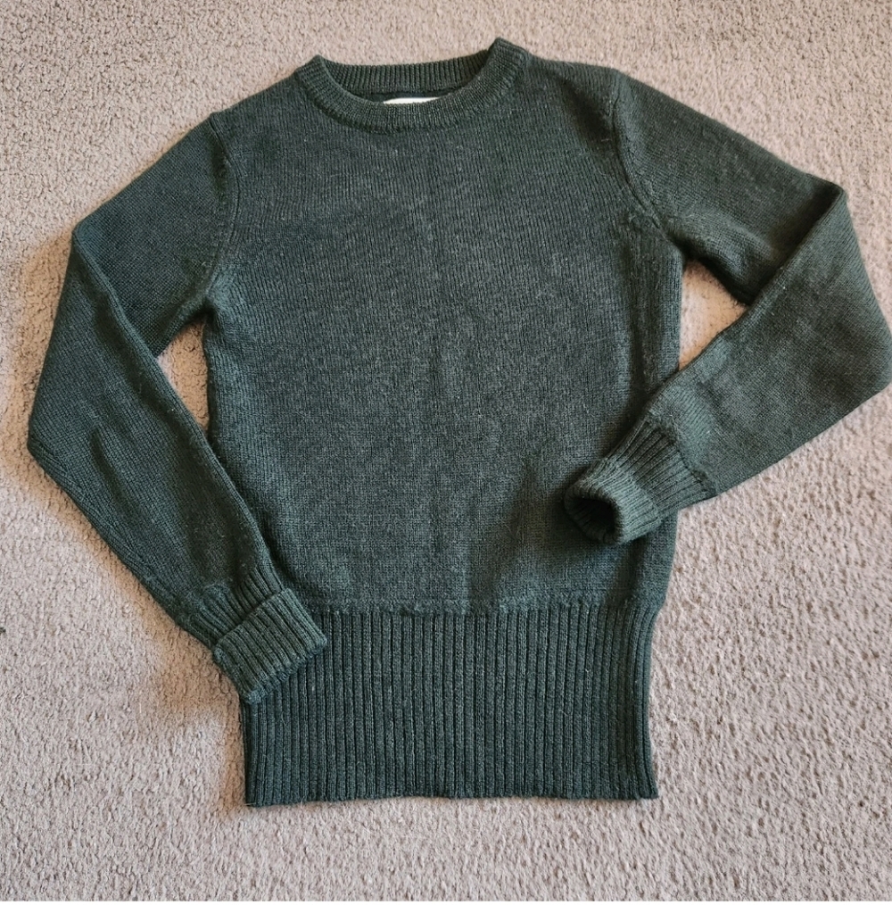 ISABEL MARANT Etoile Women's Sweater Small Green Wool Cuffed Waist Designer